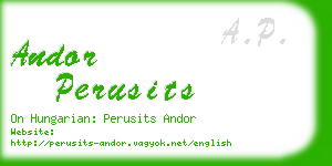 andor perusits business card